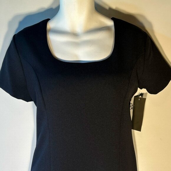 Vintage Studio NWT SZ12 Black classic short sleeve shift dress Vintage Wardrobe - Picture 2 of 9